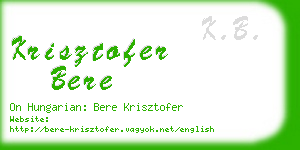 krisztofer bere business card